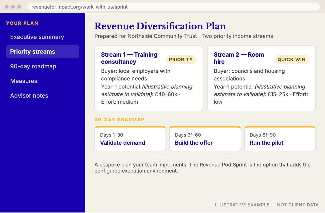 Revenue Diversification Sprint deliverable preview